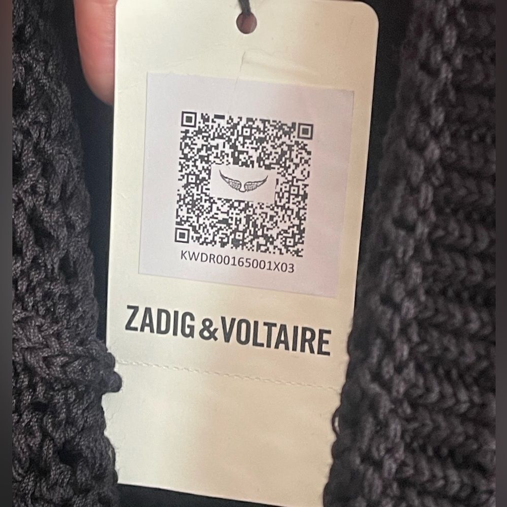 Zadig & Voltaire Nabys open knit black Crochet Dress NWT- small - Picture 10 of 13